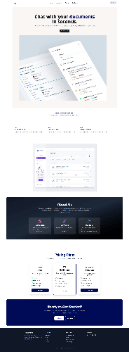 Document upload SaaS landing page hero section