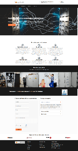 Tecnoservei electrical installations company website homepage