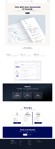 Document upload SaaS landing page hero section